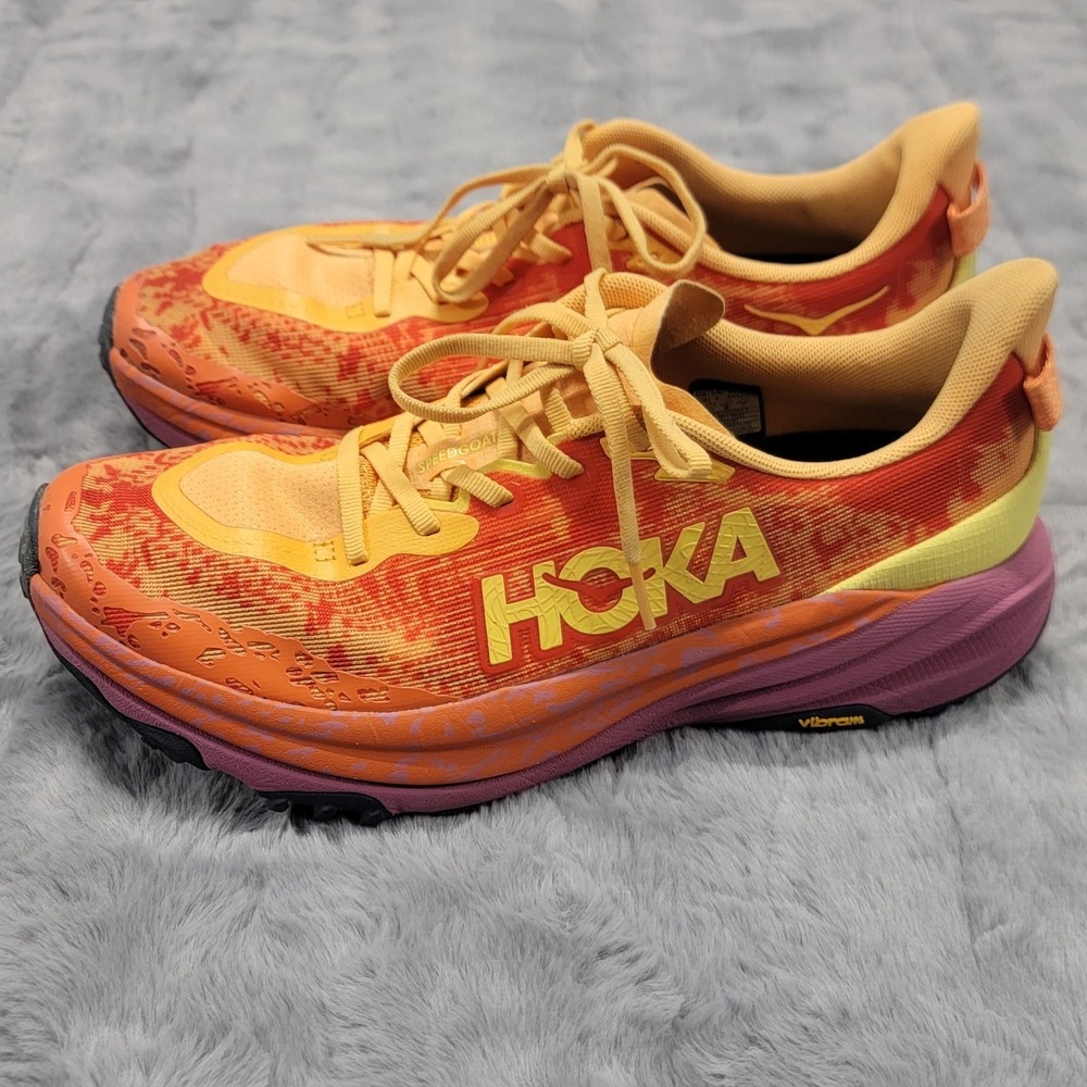 Hoka One One Speedgoat 6 Shoes Womens 10.5B Orange Sorbet Trail Running Sneakers